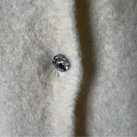 Lucidity Womens Wool Blend Cream Rhinestone Button Quiet Luxury Cardigan Large - Picture 7 of 8